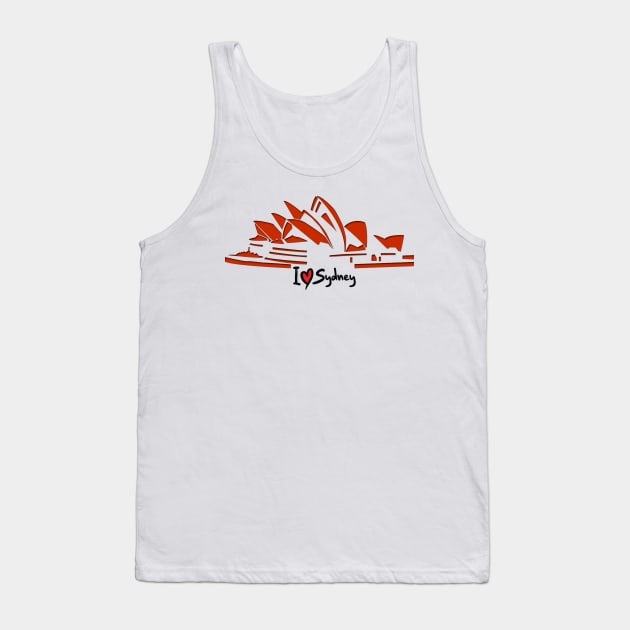 I Love Sydney Tank Top by doniainart